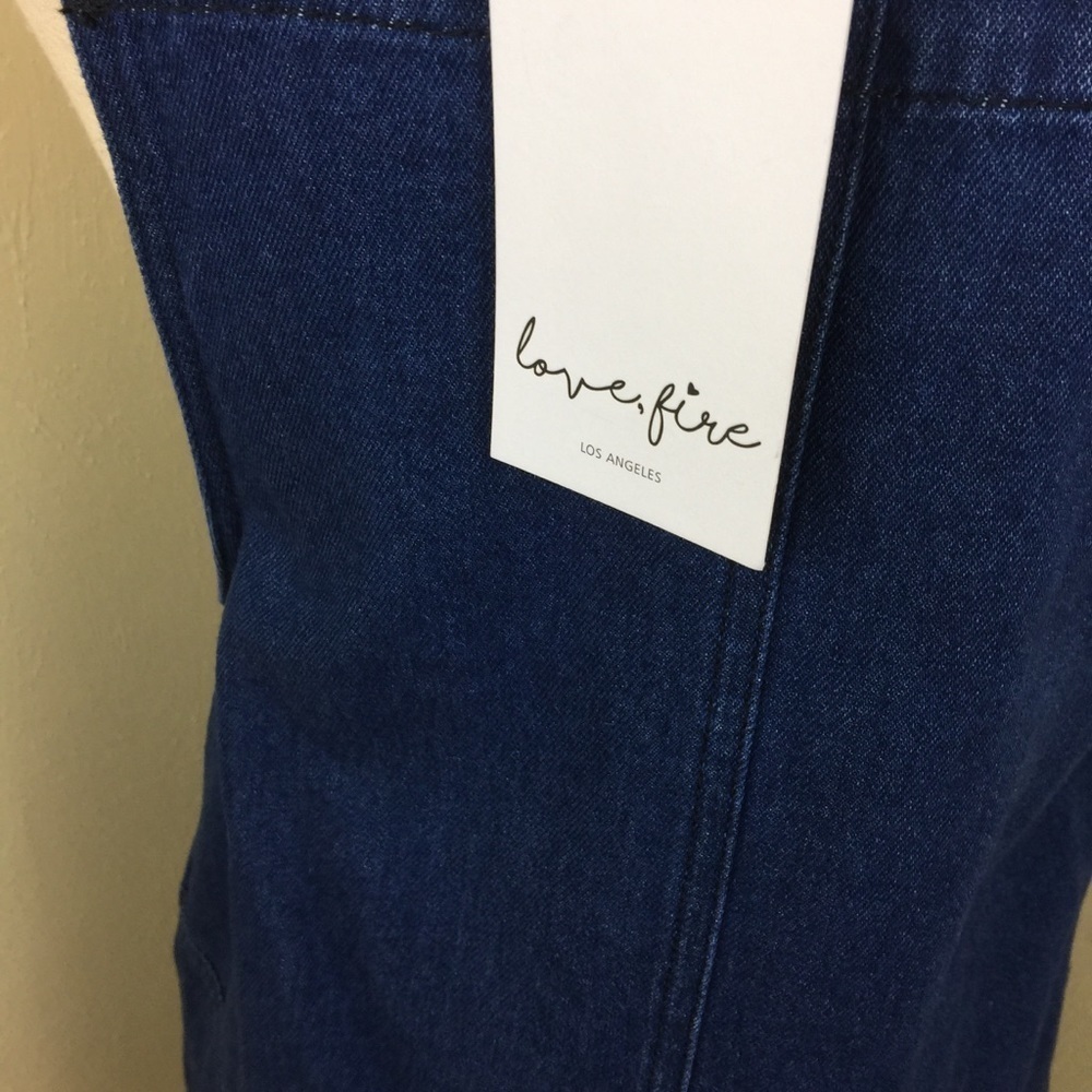 π. π₯. Love Fire. Jean Jumper Dress. Sz L. - Picture 6 of 8